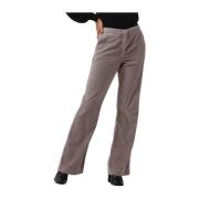 Beige Rib Pant Dames Broek By-Bar , Beige , Dames