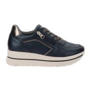 Moderne Leren Sneakers voor Vrouwen Nerogiardini , Blue , Dames