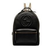 Pre-owned Leather backpacks Gucci Vintage , Black , Dames