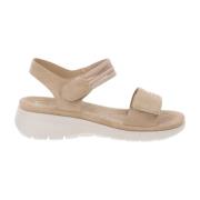 Dames Sandalen van Kunstleer en Stof Cinzia Soft , Beige , Dames