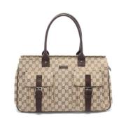 Pre-owned Canvas handbags Gucci Vintage , Beige , Dames