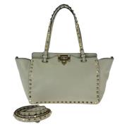 Pre-owned Leather shoulder-bags Valentino Vintage , White , Dames