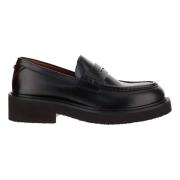 Zwarte Kalfsleren Mocassin Rubberen Zool Valentino Garavani , Black , ...