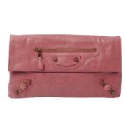 Pre-owned Leather clutches Balenciaga Vintage , Pink , Dames