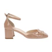 Leren Hoge Hakken Elegante Stijl Nerogiardini , Beige , Dames