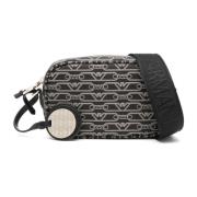 Logo Print Crossbody Tas Emporio Armani , Black , Dames