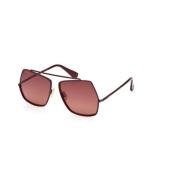 Gradient Brown Shiny Bordeaux Zonnebril Max Mara , Red , Dames