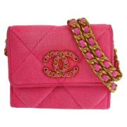 Pre-owned Canvas wallets Chanel Vintage , Pink , Dames