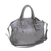 Pre-owned Leather handbags Prada Vintage , Gray , Dames