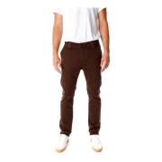 Militair-geïnspireerde Tapered Fit Chino Broek Blue de Gênes , Brown ,...