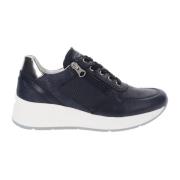 Leren Dames Sneakers Nerogiardini , Blue , Dames