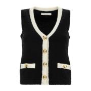 Stijlvol Zwart Alpaca Blend Vest Alessandra Rich , Black , Dames