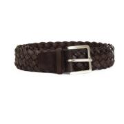 Bruin Leren Gevlochten Riem Orciani , Brown , Heren