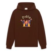 Bruine Hoodie Franse Terry Stof Drole de Monsieur , Brown , Heren