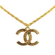 Pre-owned Metal necklaces Chanel Vintage , Yellow , Dames