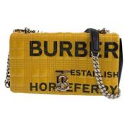 Pre-owned Leather shoulder-bags Burberry Vintage , Yellow , Dames