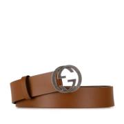 Pre-owned Leather belts Gucci Vintage , Brown , Dames