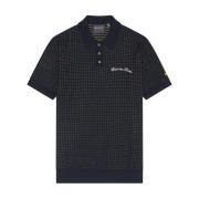 Gebreide Polo met Ruitpatroon Lyle & Scott , Blue , Heren