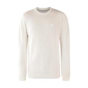 Geribbelde Crew Neck Sweater Calvin Klein Jeans , White , Heren