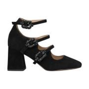 Kristallen gesp hak schoen Alma EN Pena , Black , Dames