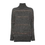 Pailletten versierde coltrui Brunello Cucinelli , Gray , Dames