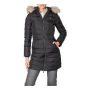 Zwarte Hooded Rits Jas Vrouwen Herfst/Winter Tommy Hilfiger , Black , ...