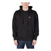 Zwarte Katoenen Hoodie Mannen Tommy Hilfiger , Black , Heren