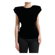 Fluwelen Schouder Top Dolce & Gabbana , Black , Dames