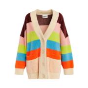 Gestreepte Furry Vest Essentiel Antwerp , Multicolor , Dames