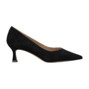 Puntige Neus Middelhoge Leren Schoen Alma EN Pena , Black , Dames