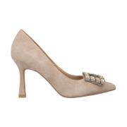 Stiletto hoge hak schoen met ornament Alma EN Pena , Beige , Dames