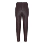 Bordeaux Leren Skinny Broek Patrizia Pepe , Purple , Dames