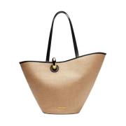 Canvas Leren Schoudertas Jacquemus , Beige , Dames