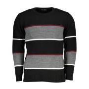 Zwarte Crew Neck Sweater met Contrast U.s. Polo Assn. , Black , Heren