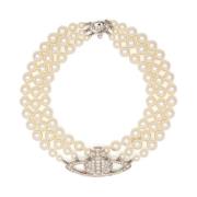 Kristal Gelaagde Orb Armband Vivienne Westwood , Beige , Unisex