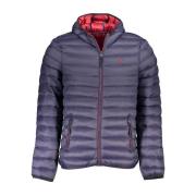 Blauwe Nylon Hoodie met Borduursel U.s. Polo Assn. , Blue , Heren