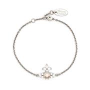 Orb Kristal Parel Ketting Armband Vivienne Westwood , Gray , Unisex