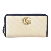 Pre-owned Leather wallets Gucci Vintage , White , Dames