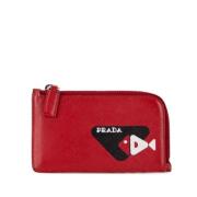 Pre-owned Leather wallets Prada Vintage , Red , Dames