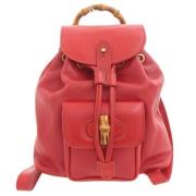 Pre-owned Leather backpacks Gucci Vintage , Red , Dames