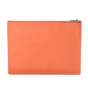 Pre-owned Leather clutches Loewe Pre-owned , Orange , Heren