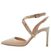 Pre-owned Leather heels Valentino Vintage , Beige , Dames