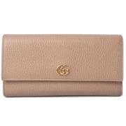 Pre-owned Leather wallets Gucci Vintage , Beige , Dames