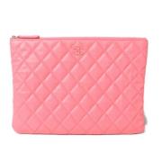 Pre-owned Leather chanel-bags Chanel Vintage , Pink , Dames