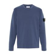 Oceaanblauwe Gebreide Trui Stone Island , Blue , Heren