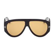 Oversized Bruine Druppel Zonnebril Tom Ford , Black , Unisex