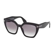 Vlinder Zonnebril Zwart Acetaat Grijze Lenzen Tom Ford , Black , Dames