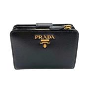 Pre-owned Leather wallets Prada Vintage , Black , Heren