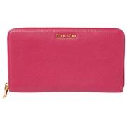 Pre-owned Leather wallets Miu Miu Pre-owned , Pink , Dames