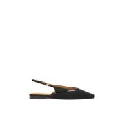 Zwarte platte pumps met verlengde voorkant Kazar , Black , Dames